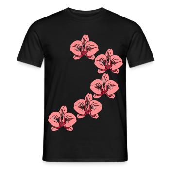 orchidee_2 - Men's T-Shirt - black - Front - AI Model Male 178 light (178cm)