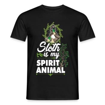 sloth is my spirit animal - Männer T-Shirt - Schwarz - Vorne - AI Model Male 178 light (178cm)