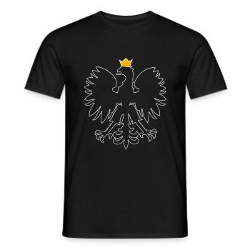 Poland Polska Polish coat of arms Patriotism eagle - Men's T-Shirt - black - Front - AI Model Male 178 light (178cm)