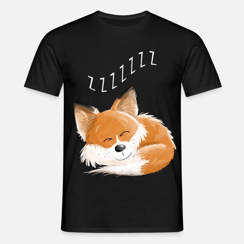Fox sover - drøm - drømme - ræve - T-shirt til herrer - sort