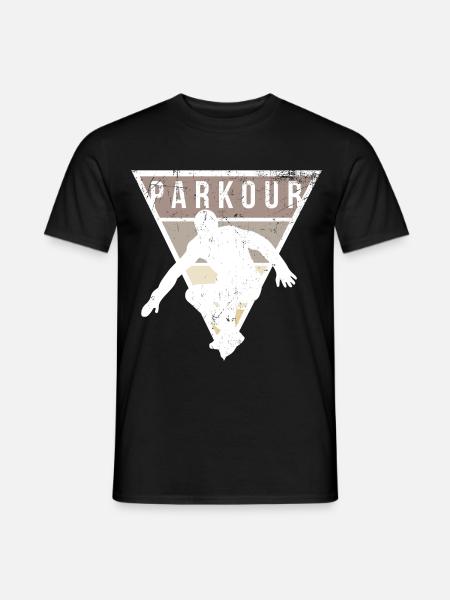Schwindelfreier Parkour Dachläufer - Männer T-Shirt - Schwarz