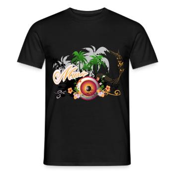 Haut-parleur de musique avec piano - T-shirt homme - noir - Devant - AI Model Male 178 light (178cm)