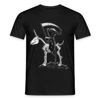 Squelette Cool Licorne Avec Grim Reaper I Halloween - T-shirt homme - noir - Devant - AI Model Male 178 light (178cm)
