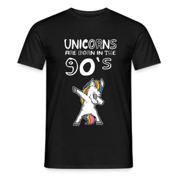 Unicorn Dab Dance 90's Kid Birthday Gift Idea - Men's T-Shirt - black - Front - AI Model Male 178 light (178cm)