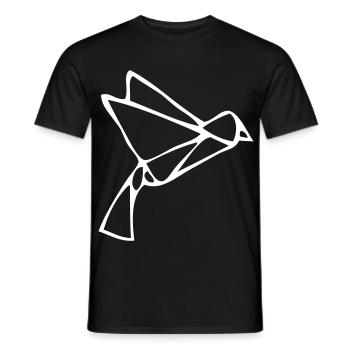 Origami Swallow - Men's T-Shirt - black - Front - AI Model Male 178 light (178cm)