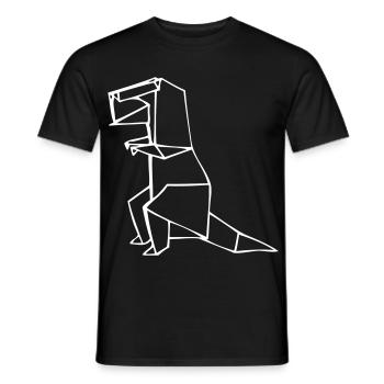 Dino Rex - T-Rex - Origami - Men's T-Shirt - black - Front - AI Model Male 178 light (178cm)