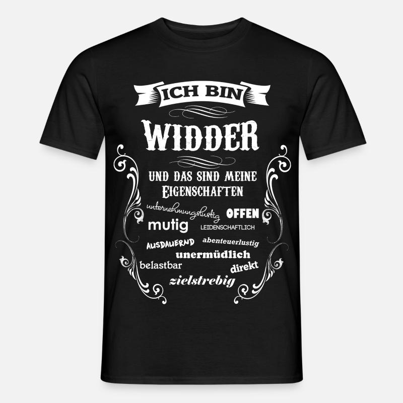 WIDDER - STERNZEICHEN - Männer T-Shirt - Schwarz