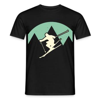 skier - Men's T-Shirt - black - Front - AI Model Male 178 light (178cm)