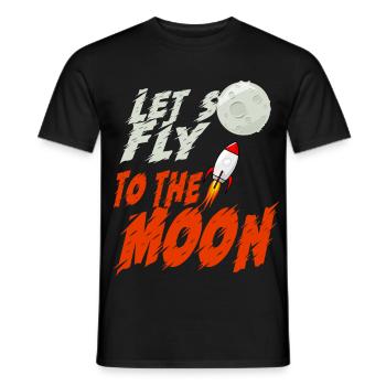 Lass uns zum Mond fliegen - Männer T-Shirt - Schwarz - Vorne - AI Model Male 178 light (178cm)