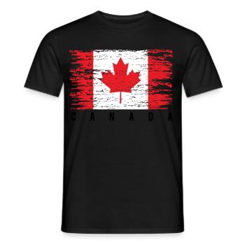 Drapeau Canadien en Grunge - T-shirt homme - noir - Devant - AI Model Male 178 light (178cm)