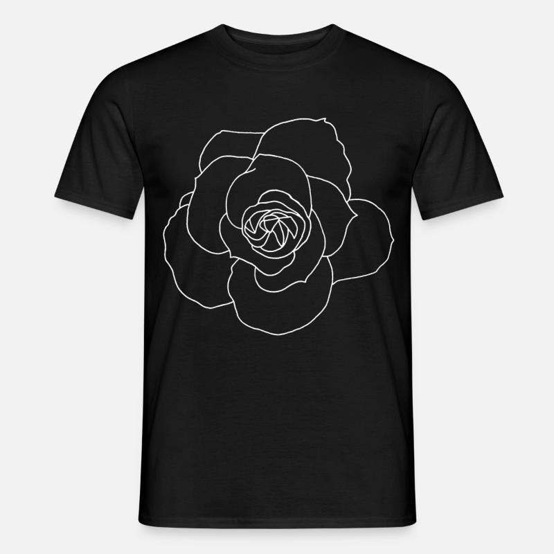 Weiße Rose - Männer T-Shirt - Schwarz