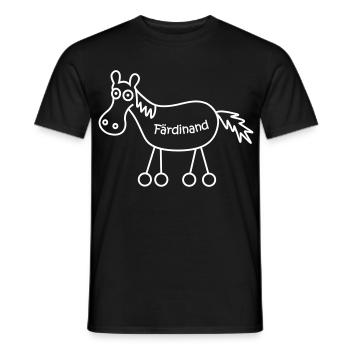 Färdinand, Ferdinand, Färt, horse - Men's T-Shirt - black - Front - AI Model Male 178 light (178cm)