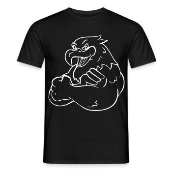 Comic Eagle - Design - Men's T-Shirt - black - Front - AI Model Male 178 light (178cm)