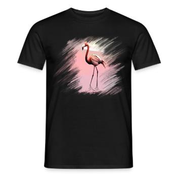 flamingo - Men's T-Shirt - black - Front - AI Model Male 178 light (178cm)