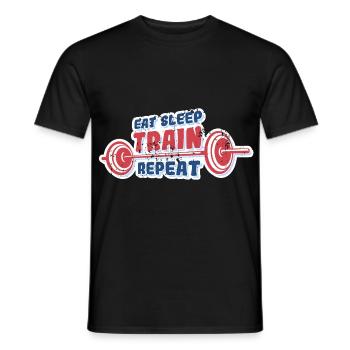 Eat Sleep Train Repeat - Männer T-Shirt - Schwarz - Vorne - AI Model Male 178 light (178cm)