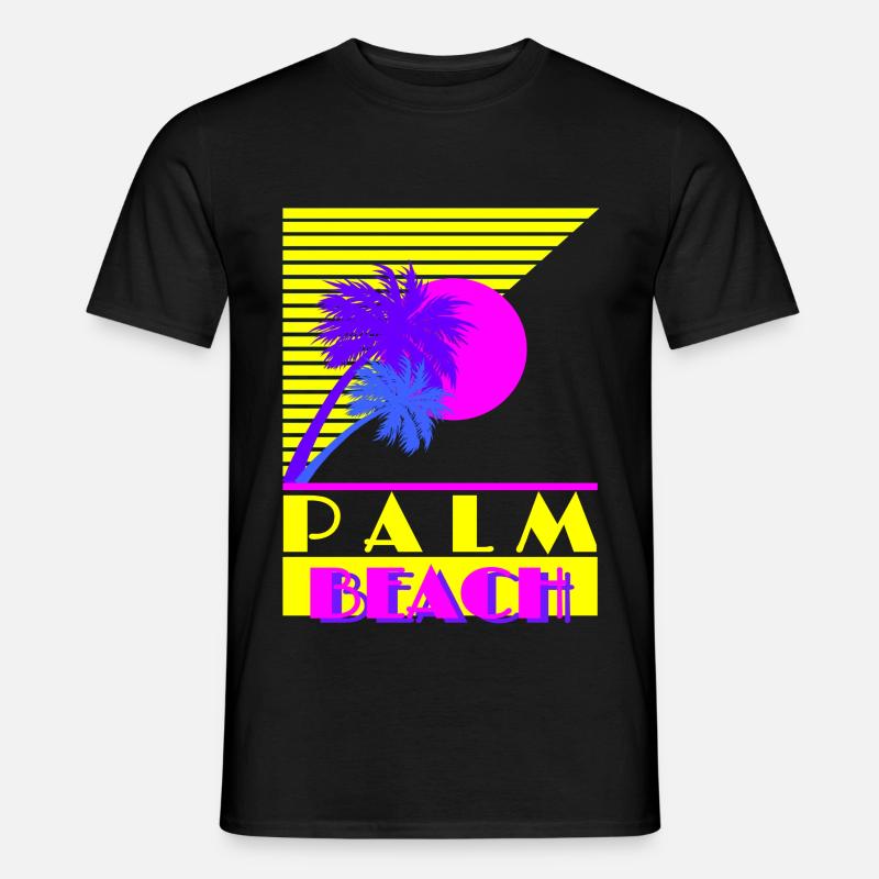 Palm Beach 80's Retro Style - Männer T-Shirt - Schwarz