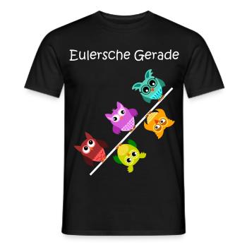 eulersche gerade, Eulen, Geschenk für Mathematiker - Männer T-Shirt - Schwarz - Vorne - AI Model Male 178 light (178cm)