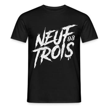 Neuf Trois | 93 | Saint Denis | France - Männer T-Shirt - Schwarz - Vorne - AI Model Male 178 light (178cm)