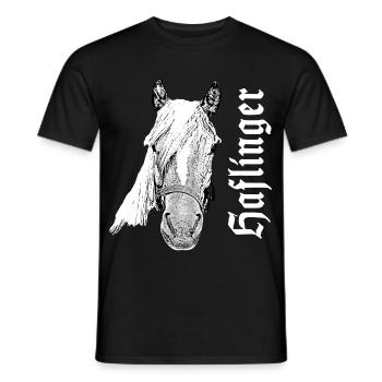 Haflinger, chevaux, tête de cheval, animal, animal, - T-shirt homme - noir - Devant - AI Model Male 178 light (178cm)