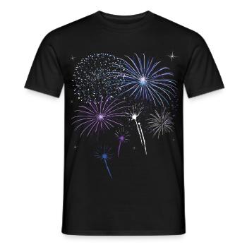 Feu d'artifice Pyro Böller compte à rebours fête du Nouvel An - T-shirt homme - noir - Devant - AI Model Male 178 light (178cm)