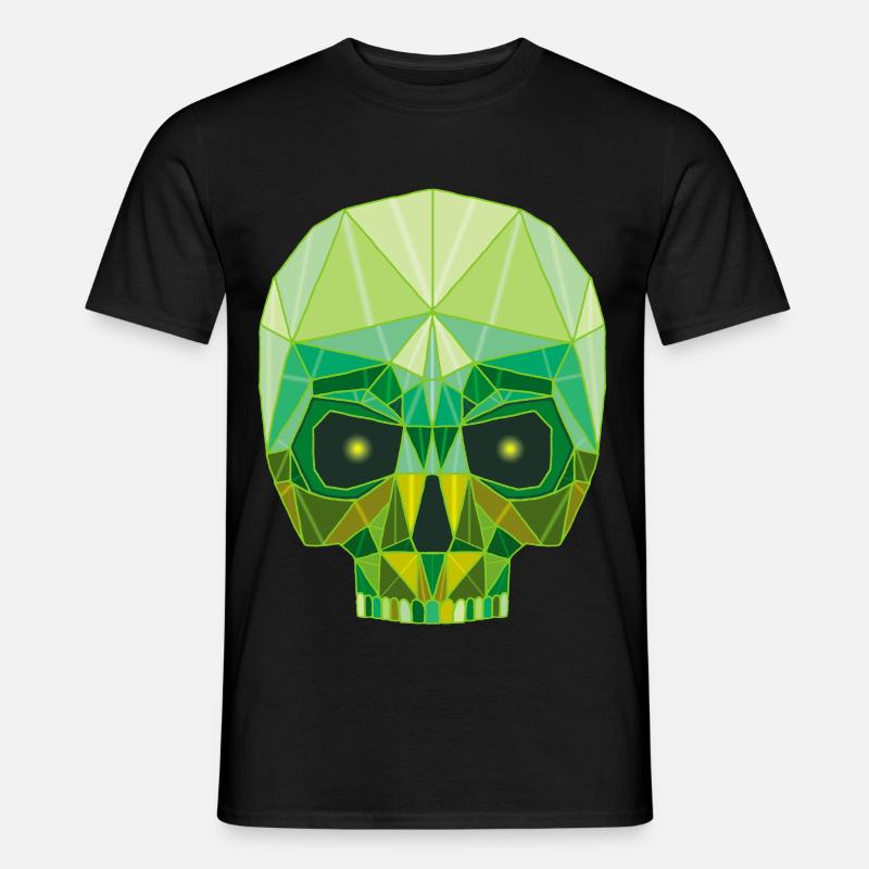 Smaragdgrüner Todeskopf - Männer T-Shirt - Schwarz