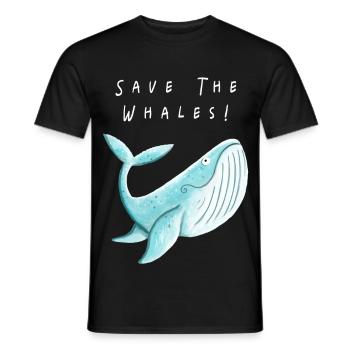 Sauver La baleine I Protection de la nature Bien-être des animaux Cadeau - T-shirt homme - noir - Devant - AI Model Male 178 light (178cm)