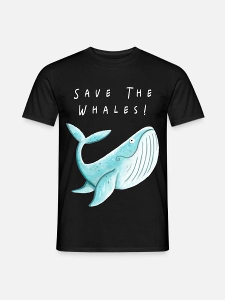 Rettet Die Wale I Naturschutz Tierschutz Geschenk - Männer T-Shirt - Schwarz