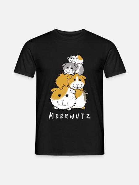 Happy Meerschweinchen I Meersau Geschenk I Fun - Männer T-Shirt - Schwarz