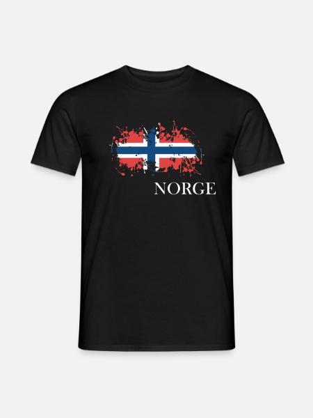 Norge Norwegen Flagge – Skandinavien Retro - Männer T-Shirt - Schwarz
