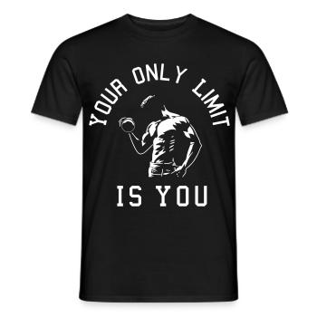Bodybuilding fitness - Men's T-Shirt - black - Front - AI Model Male 178 light (178cm)