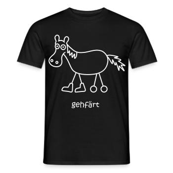 gehfärt, aller, conduire, péter, cheval - T-shirt homme - noir - Devant - AI Model Male 178 light (178cm)