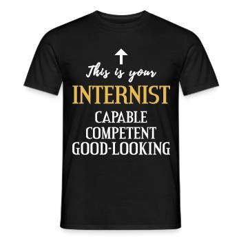Physician internist competent handsome gift - Men's T-Shirt - black - Front - AI Model Male 178 light (178cm)