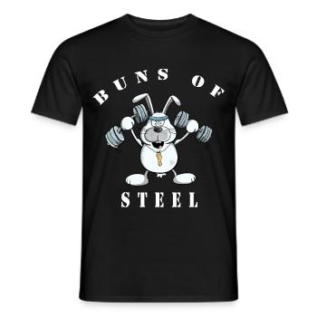 Cooler Buns Of Steel Hase Macht Krafttraining - Männer T-Shirt - Schwarz - Vorne - AI Model Male 178 light (178cm)