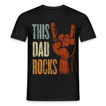 This Dad Rocks Rock n Roll Heavy Metal Geschenk - Männer T-Shirt - Schwarz - Vorne - AI Model Male 178 light (178cm)