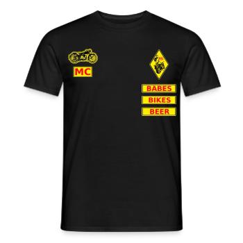 Vintage Motorcycle Club Logo Design - Men's T-Shirt - black - Front - AI Model Male 178 light (178cm)