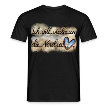 Nordsee Leidenschaft Herz - Männer T-Shirt - Schwarz - Vorne - AI Model Male 178 light (178cm)