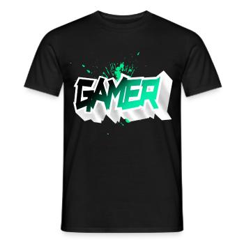 Gamer - Men's T-Shirt - black - Front - AI Model Male 178 light (178cm)