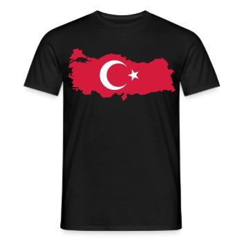 Tyrkiet Kort Flag - Mænd T-shirt - sort - Foran - AI Model Male 178 light (178cm)