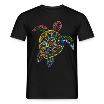 Tortue Tortue de mer Tribal Hawaii Vintage - T-shirt homme - noir - Devant - AI Model Male 178 light (178cm)