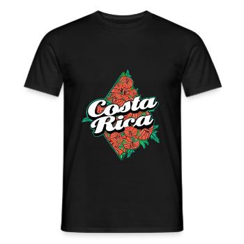 Tropicaler Costa Rica Blumenaufdruck - Männer T-Shirt - Schwarz - Vorne - AI Model Male 178 light (178cm)