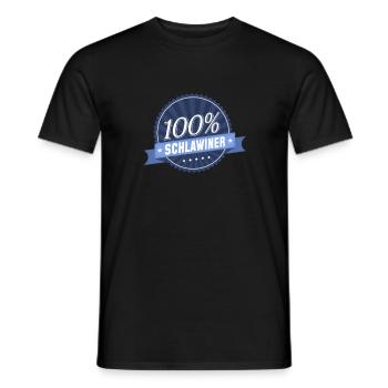100 % Schlawiner - Männer T-Shirt - Schwarz - Vorne - AI Model Male 178 light (178cm)
