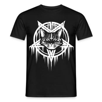 Chat satanique dans Pentagramme - T-shirt homme - noir - Devant - AI Model Male 178 light (178cm)