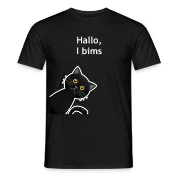 Hallo I bims, Katze - Männer T-Shirt - Schwarz - Vorne - AI Model Male 178 light (178cm)