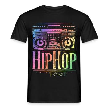 Hip Hop - Rap - HipHop Music - Men's T-Shirt - black - Front - AI Model Male 178 light (178cm)
