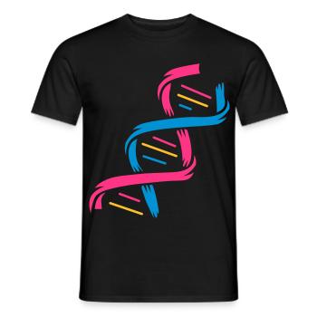 The structure of a DNA molecule - Men's T-Shirt - black - Front - AI Model Male 178 light (178cm)