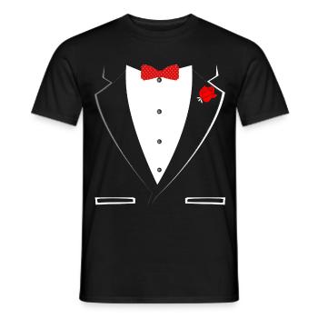 Smoking pour homme - T-shirt homme - noir - Devant - AI Model Male 178 light (178cm)