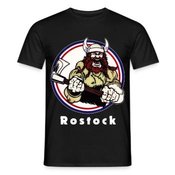 Rostock Vikings - Men's T-Shirt - black - Front - AI Model Male 178 light (178cm)