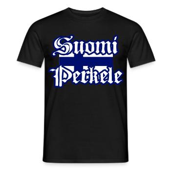 Suomi Perkele - Finnish Devil - Men's T-Shirt - black - Front - AI Model Male 178 light (178cm)
