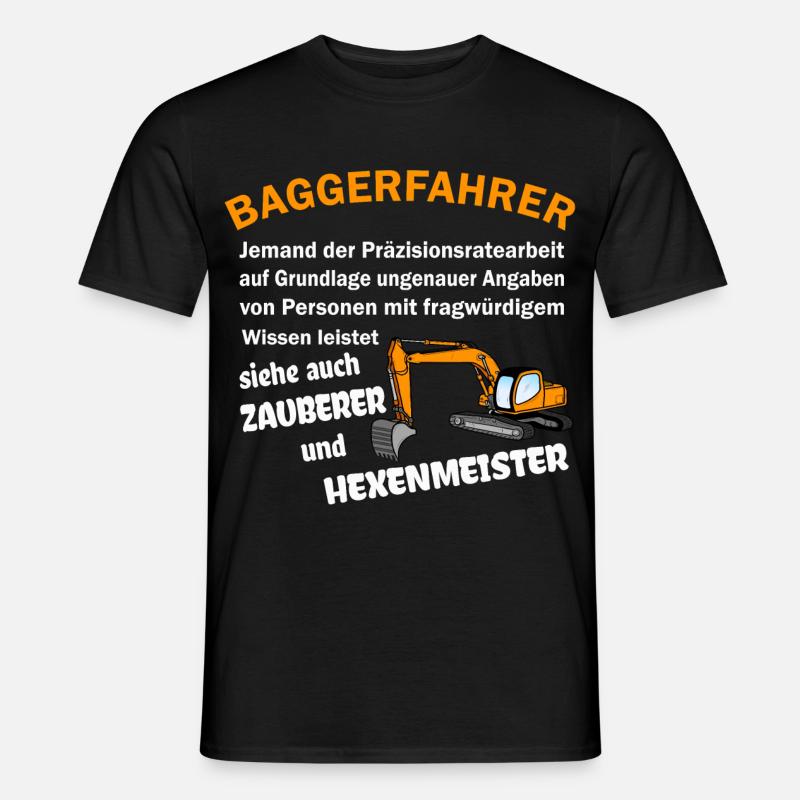 Baggerfahrer Zauberer Hexenmeister - Männer T-Shirt - Schwarz