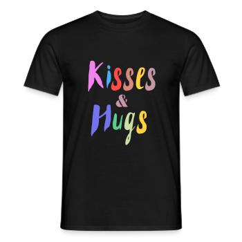 Design Kisses and Hug Colors - Men's T-Shirt - black - Front - AI Model Male 178 light (178cm)